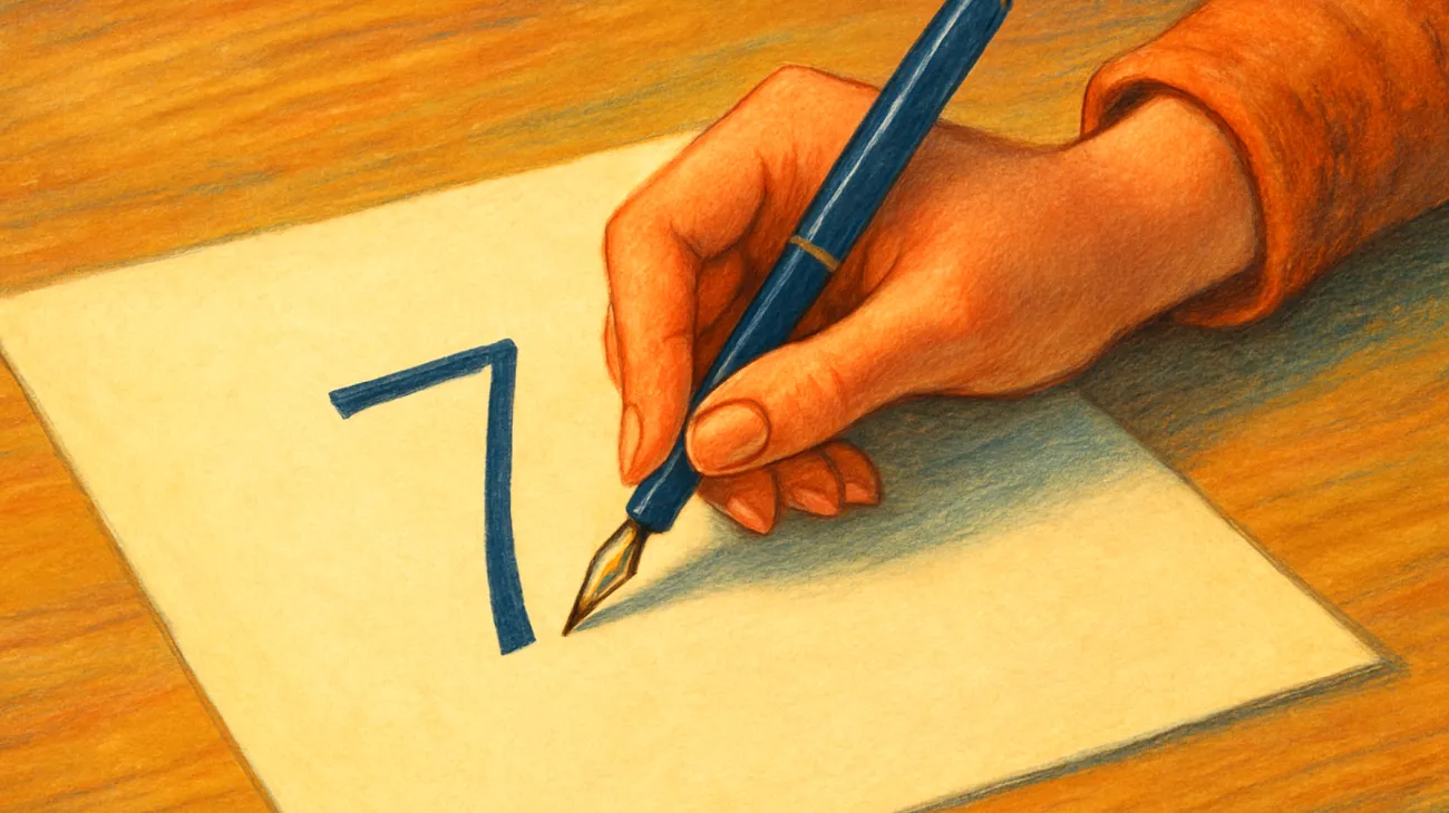 Come scrivono il numero 7 le persone insensibili"